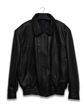 Womens 90s vintage leather jacket oversized